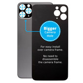 Apple iPhone 11 Pro Max - steklo zadnjega ohišja s povečano luknjo za kamero (Space Gray)