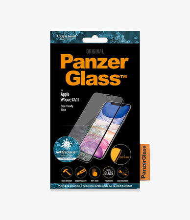 PanzerGlass - Kaljeno Steklo Case Friendly AB za iPhone XR in 11, črn