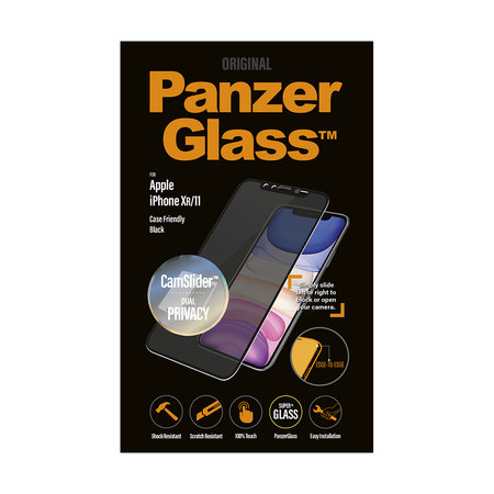 PanzerGlass - Tempered Glass Case Friendly CamSlider Privacy za iPhone XR in 11, črna