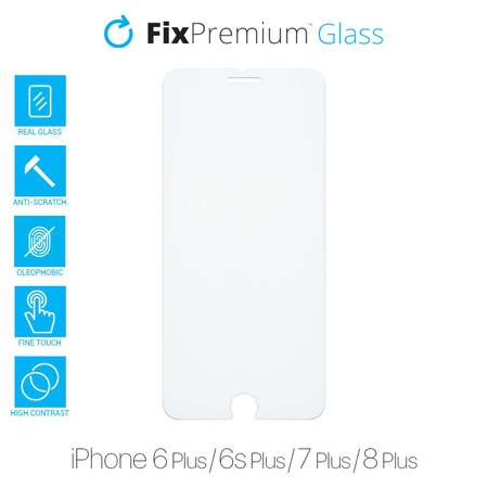 FixPremium Glass - Kaljeno Steklo za iPhone 6 Plus, 6s Plus, 7 Plus in 8 Plus