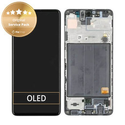 Samsung Galaxy A51 A515F - LCD zaslon + steklo na dotik + okvir (Prism Crush Black) - GH82-21669A, GH82-21680A, GH82-22083A, GH82-22084A Genuine Service Pack