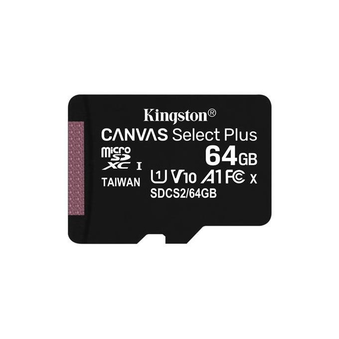 Kingston - MicroSDXC Memory Card Canvas Select Plus 64 GB + SD adapter