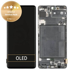 Samsung Galaxy A71 A715F - LCD zaslon + steklo na dotik + okvir (Prism Crush Black) - GH82-22152A, GH82-22248A Genuine Service Pack