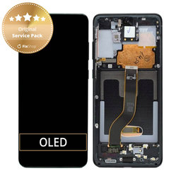 Samsung Galaxy S20 Plus G985F - LCD zaslon + steklo na dotik + okvir (Cosmic Black) - GH82-22134A, GH82-22145A, GH82-31441A Genuine Service Pack