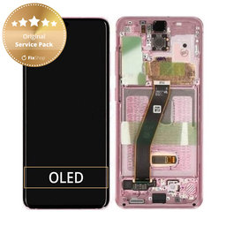 Samsung Galaxy S20 G980F - LCD zaslon + steklo na dotik + okvir (Cloud Pink) - GH82-22123C, GH82-22131C, GH82-31432C, GH82-31433C Genuine Service Pack