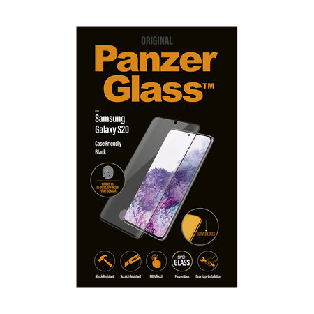 PanzerGlass - Tempered Glass Case Friendly za Samsung Galaxy S20, prstni odtis, črna