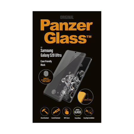 PanzerGlass - Tempered Glass Case Friendly za Samsung Galaxy S20 Ultra, prstni odtis, črna