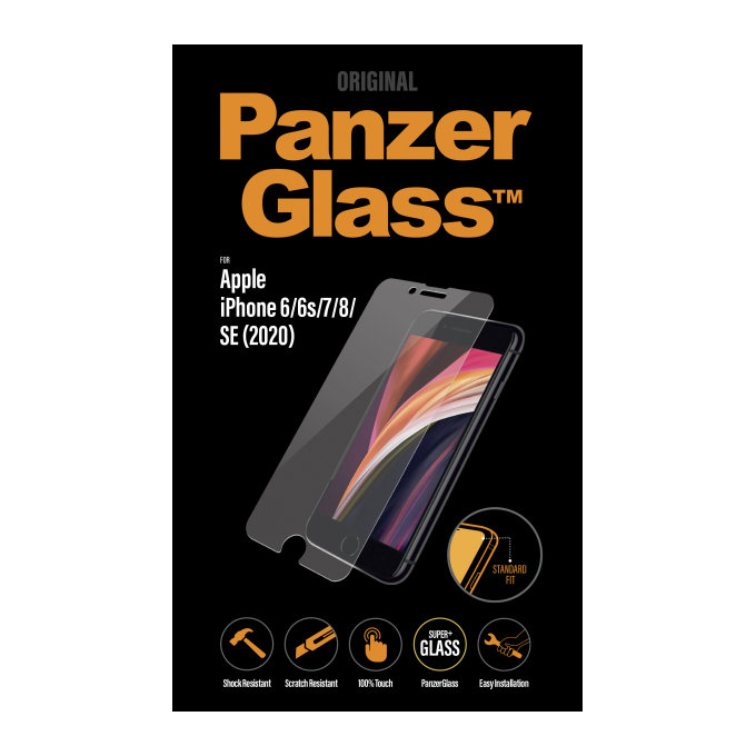 PanzerGlass - Kaljeno Steklo Standard Fit za iPhone SE 2020, 8, 7, 6s, 6, transparent