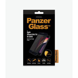 PanzerGlass - Kaljeno Steklo Privacy Case Friendly za iPhone 6, 6s, 7, 8, SE 2020 in SE 2022, črn
