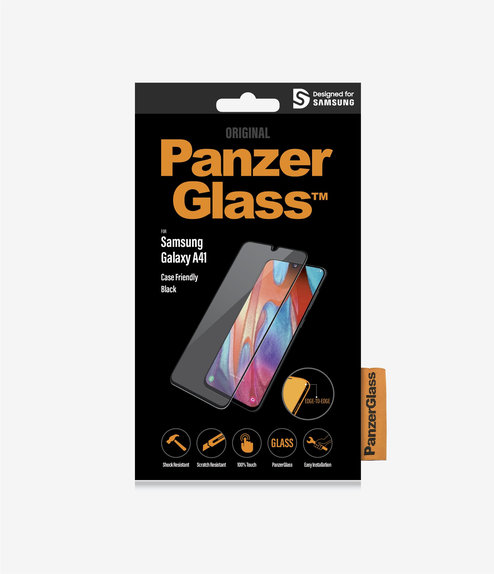 PanzerGlass - Kaljeno Steklo Case Friendly za Samsung Galaxy A41, črn