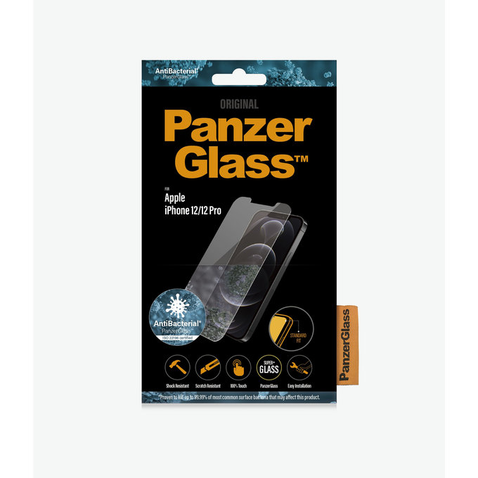 PanzerGlass - Kaljeno Steklo Standard Fit AB za iPhone 12 in 12 Pro, transparent