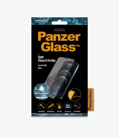 PanzerGlass - Kaljeno Steklo Case Friendly AB za iPhone 12 Pro Max, črn
