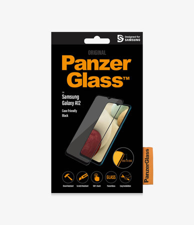 PanzerGlass - Tempered Glass Case Friendly za Samsung Galaxy A12, črna
