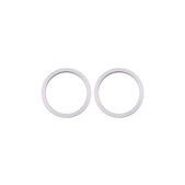 Apple iPhone 11, 12, 12 Mini - Stekleni okvir zadnje kamere (White) - 2 kosa