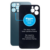 Apple iPhone 12 Pro Max - Steklo zadnjega ohišja s povečano luknjo za kamero (Blue)