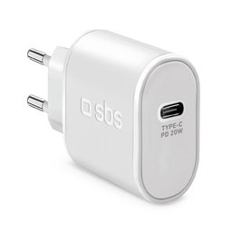 SBS - 20 W USB-C polnilni adapter, bel