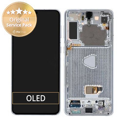 Samsung Galaxy S21 Plus G996B - LCD zaslon + steklo na dotik + okvir (Phantom Silver) - GH82-24554C, GH82-27268C Genuine Service Pack