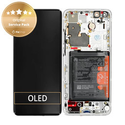 Huawei P40 Pro Plus - LCD zaslon + steklo na dotik + okvir + baterija (White Ceramic) - 02353RBJ Genuine Service Pack