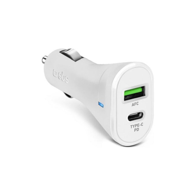 SBS - Avtopolnilec USB-C PowerDelivery 20W, USB 18W, bel