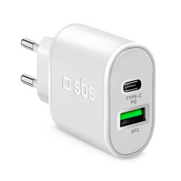 SBS - 20 W USB polnilni adapter, USB-C, bel