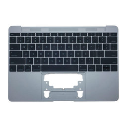 Apple MacBook 12" A1534 (Early 2015 - Mid 2017) - Zgornji okvir tipkovnice + tipkovnica US (Space Gray)
