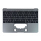 Apple MacBook 12" A1534 (Early 2015 - Mid 2017) - Zgornji okvir tipkovnice + tipkovnica UK (Space Gray)