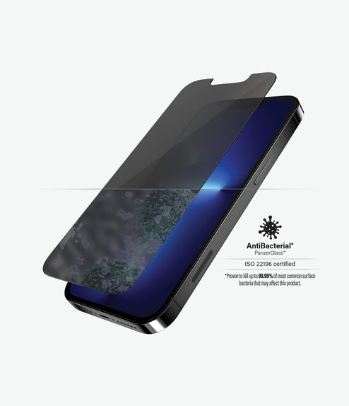 PanzerGlass - Kaljeno Steklo Standard Fit Privacy AB za iPhone 13 Pro Max in 14 Plus, transparent