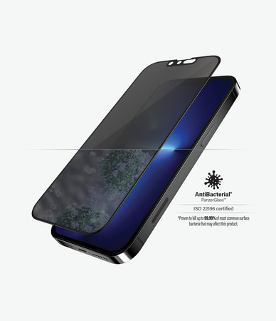 PanzerGlass - Kaljeno Steklo Case Friendly Privacy AB za iPhone 13 Pro Max in 14 Plus, črn