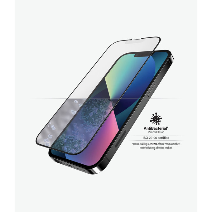 PanzerGlass - Tempered Glass Case Friendly Anti-Glare AB za iPhone 13, 13 Pro in 14, črna