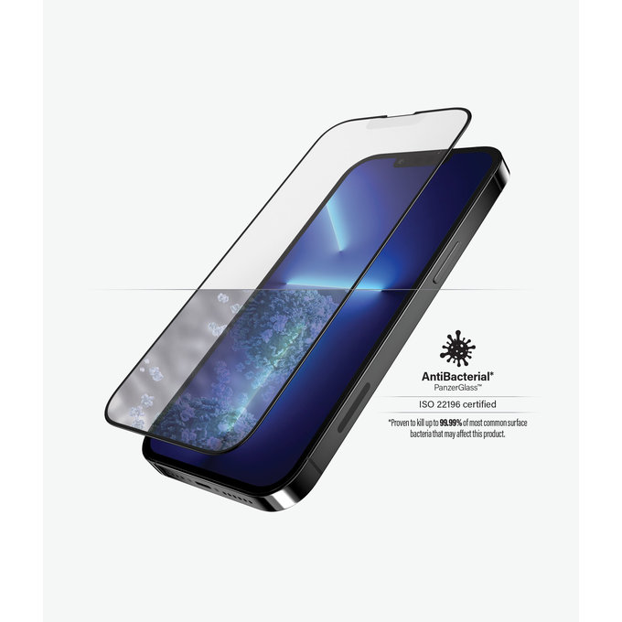 PanzerGlass - Kaljeno Steklo Case Friendly Anti-Glare AB za iPhone 13 Pro Max in 14 Plus, črn