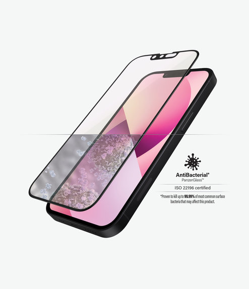 PanzerGlass - Kaljeno Steklo Case Friendly Anti-Bluelight AB za iPhone 13 mini, črn