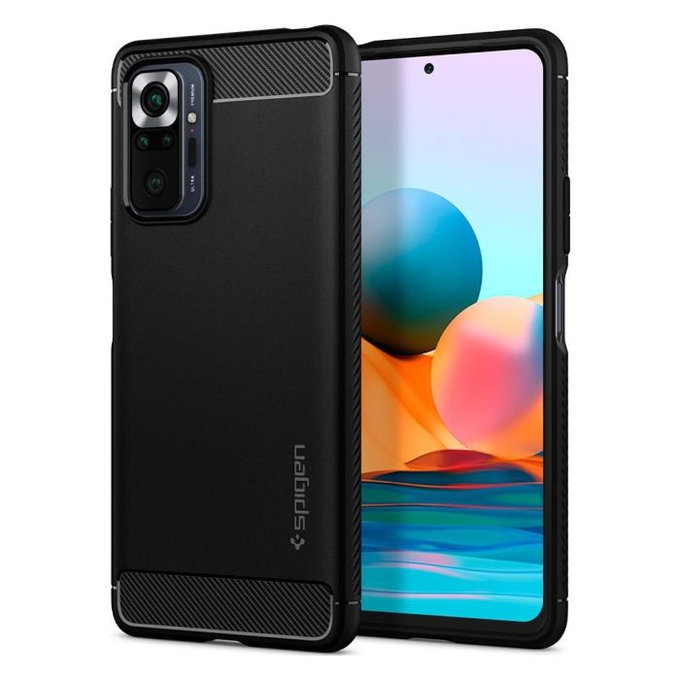 Spigen - Ovitek Rugged Armor za Xiaomi Redmi Note 10 Pro, črna