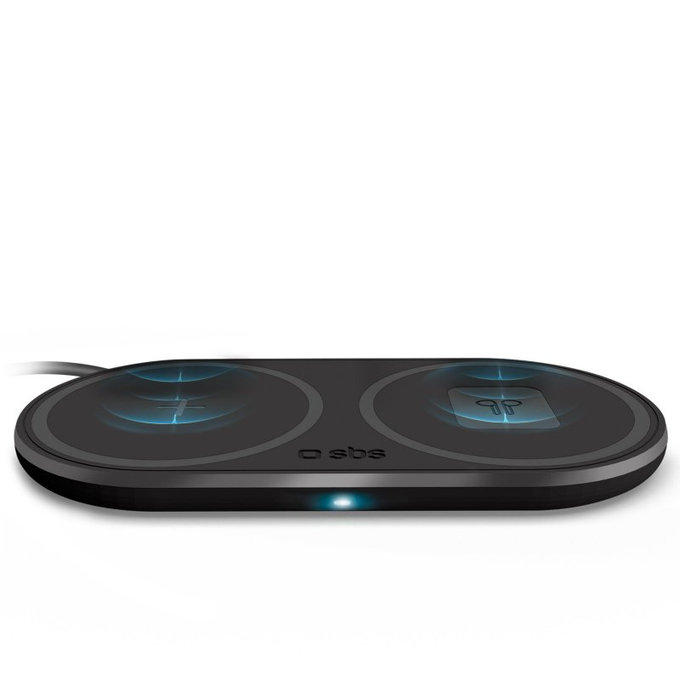 SBS - dvojni brezžični polnilec, črna
