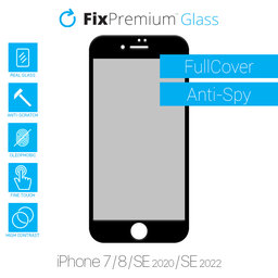 FixPremium Privacy Anti-Spy Glass - Kaljeno Steklo za iPhone 7, 8, SE 2020 in SE 2022