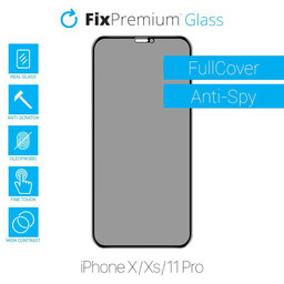 FixPremium Privacy Anti-Spy Glass - Kaljeno Steklo za iPhone X, XS in 11 Pro