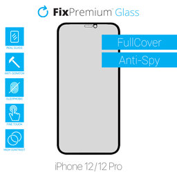 FixPremium Privacy Anti-Spy Glass - Kaljeno Steklo za iPhone 12 in 12 Pro