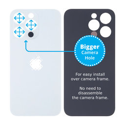 Apple iPhone 13 Pro - Steklo zadnjega ohišja s povečano odprtino za kamero (Silver)
