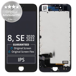 Apple iPhone 8, SE (2020), SE (2022) - LCD zaslon + steklo na dotik + okvir (Black) Original Refurbished PRO