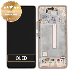 Samsung Galaxy A53 5G A536B - LCD zaslon + steklo na dotik + okvir (Awesome Peach) - GH82-28024D, GH82-28025D Genuine Service Pack