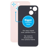 Apple iPhone 13 Mini - Steklo zadnjega ohišja s povečano odprtino za kamero (Pink)