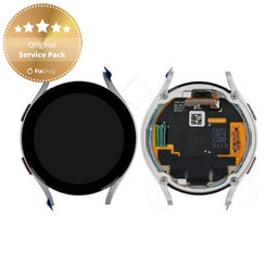 Samsung Galaxy Watch 4 44mm R870, R875 - LCD zaslon + steklo na dotik + okvir (Silver) - GH97-26410B Genuine Service Pack