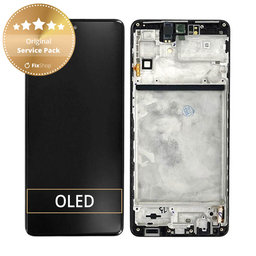 Samsung Galaxy M53 5G M536B - LCD zaslon + steklo na dotik + okvir (Black) - GH82-28812A, GH82-28895A Genuine Service Pack