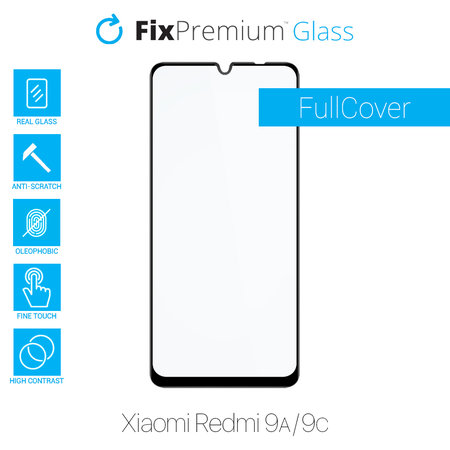 FixPremium FullCover Glass - Kaljeno Steklo za Xiaomi Redmi 9A in 9C