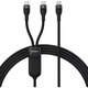 Baseus - USB-C / 2x USB-C Kabel (1,5 m), črna