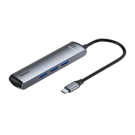 Baseus - USB-C Hub 6v1, siva