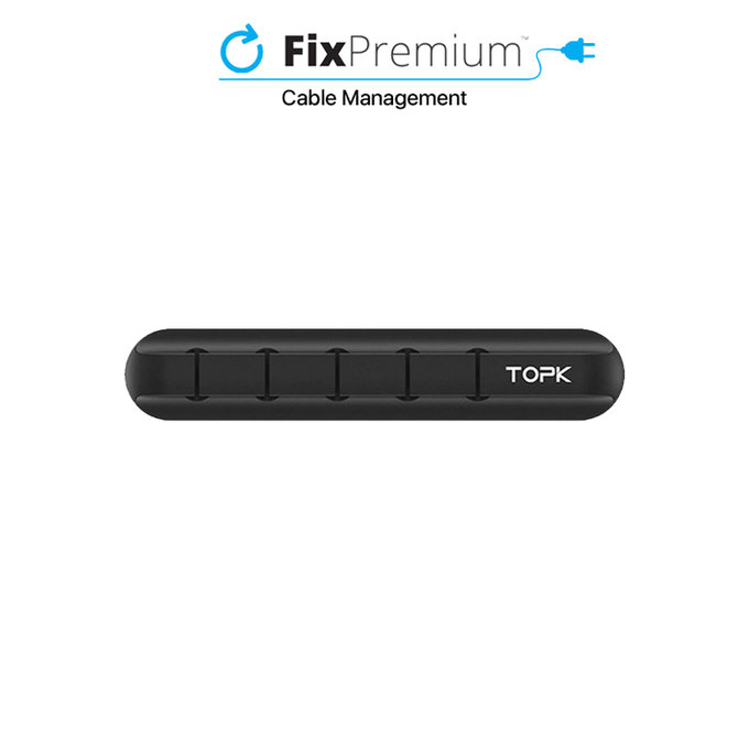 TOPK - Organizator kablov - Držalo za 5 kablov, črn