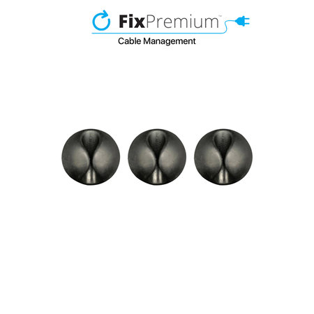 FixPremium - Organizator za kable - Držalo za kable - Komplet 3 kosov, črn