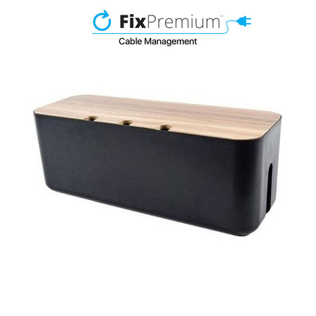 FixPremium - Cable Organizer - Cable Box, črn