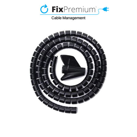 FixPremium - Organizator za kable - cev (16mm), dolžina 2M, črna