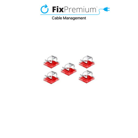 FixPremium - Organizator za kable - Sponka - Komplet 5 kosov, prozoren